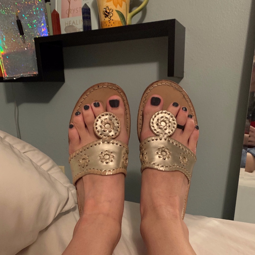Jack Rogers Metallic Thong Sandals